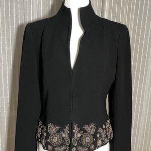 ZELDA Jacket/Blazer in Black w Gold threading, Beadwork, Sequins  
Size 4